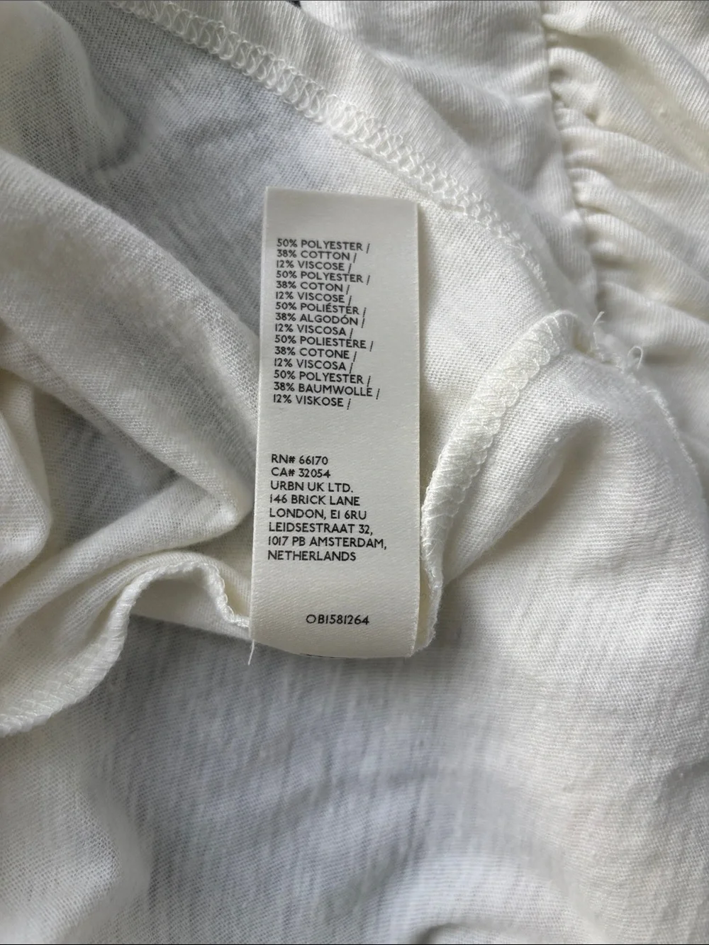 Free People Ivory Ruched Long Sleeve Top